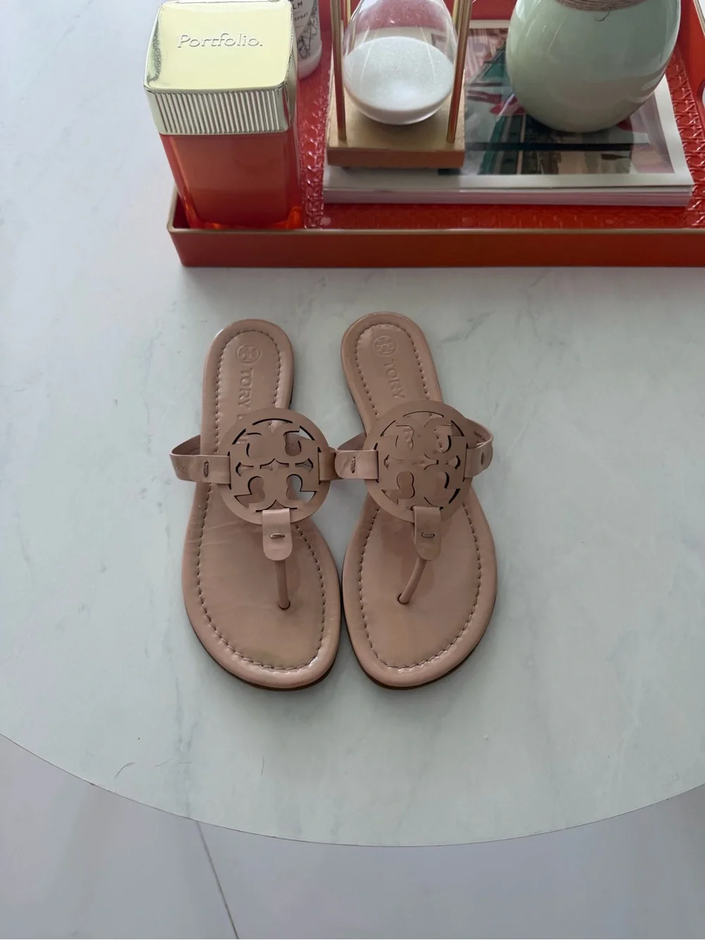 Tory Burch Leather Thong Sandals - Blush